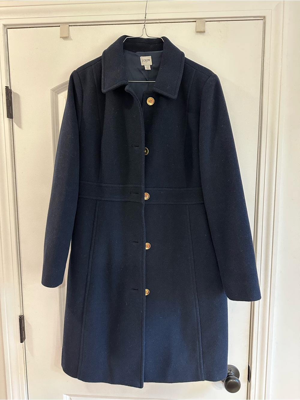 EUC Navy Blue Wool-blend Jcrew dress coat with gold buttons